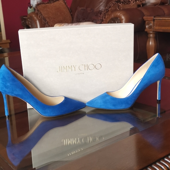 Jimmy Choo Romy 85 Electric Blue - Picture 2 of 10